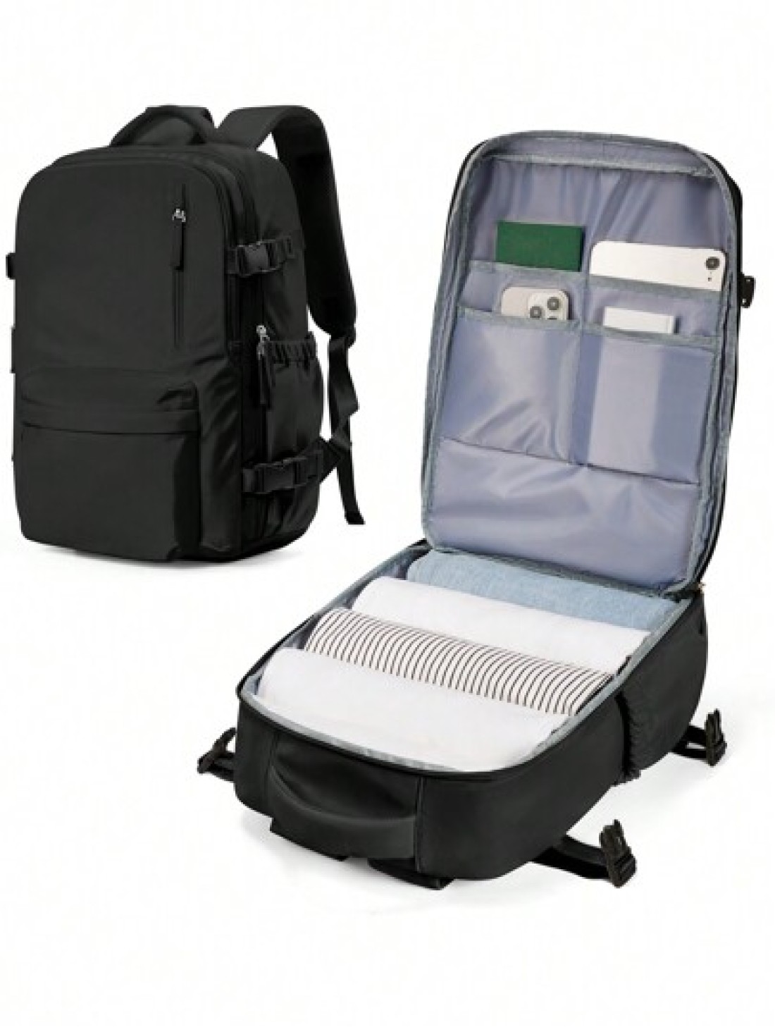 Lightweight Large Capacity Airline Approved Carry On Backpack Travel Backpack School Bag With Multi Compartments Functional Laptop Backpack Computer Bag With Luggage Strap Design And Laptop Compartmen