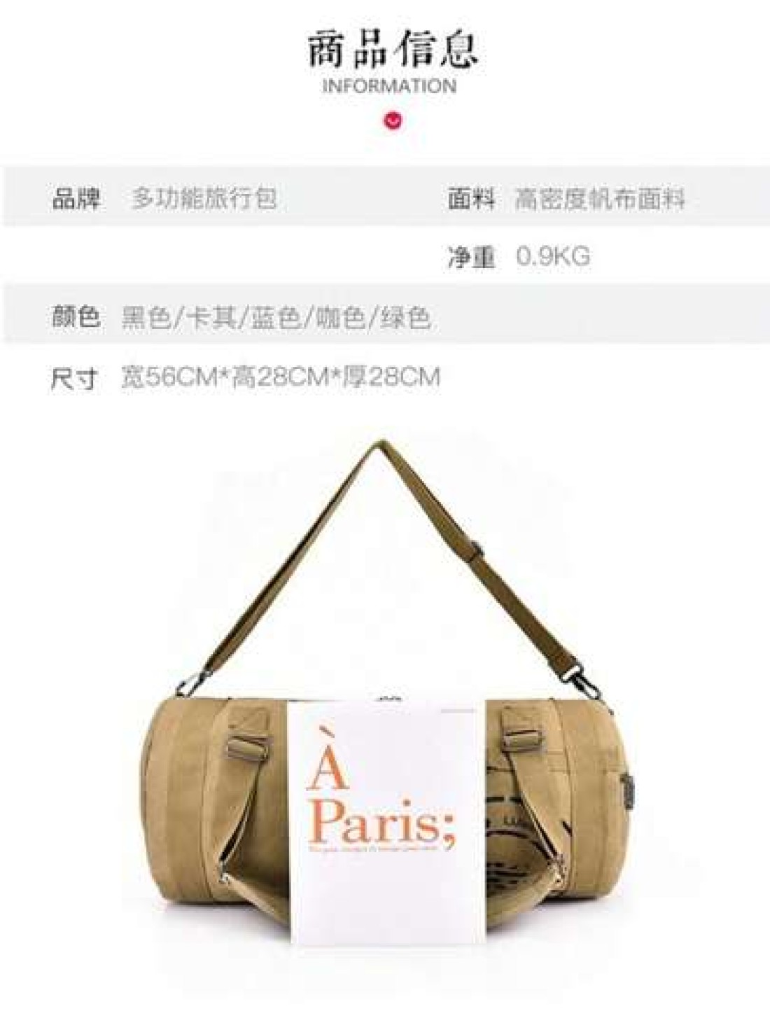Large Capacity Men s Travel Bag Cylinder Shoulder Bag Fashionable Multi Function Backpack Canvas Messenger Bag Cylindrical Handbag