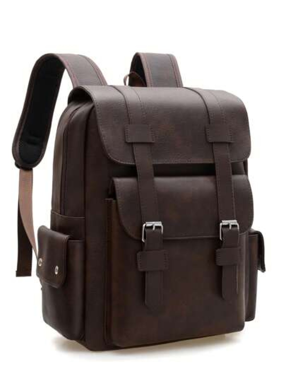 14 7inch Laptop Backpack Large Capacity Rucksack For School Teenagers Boys Men PU Leather Backpacks Male Schoolbag With Zippers High Quality