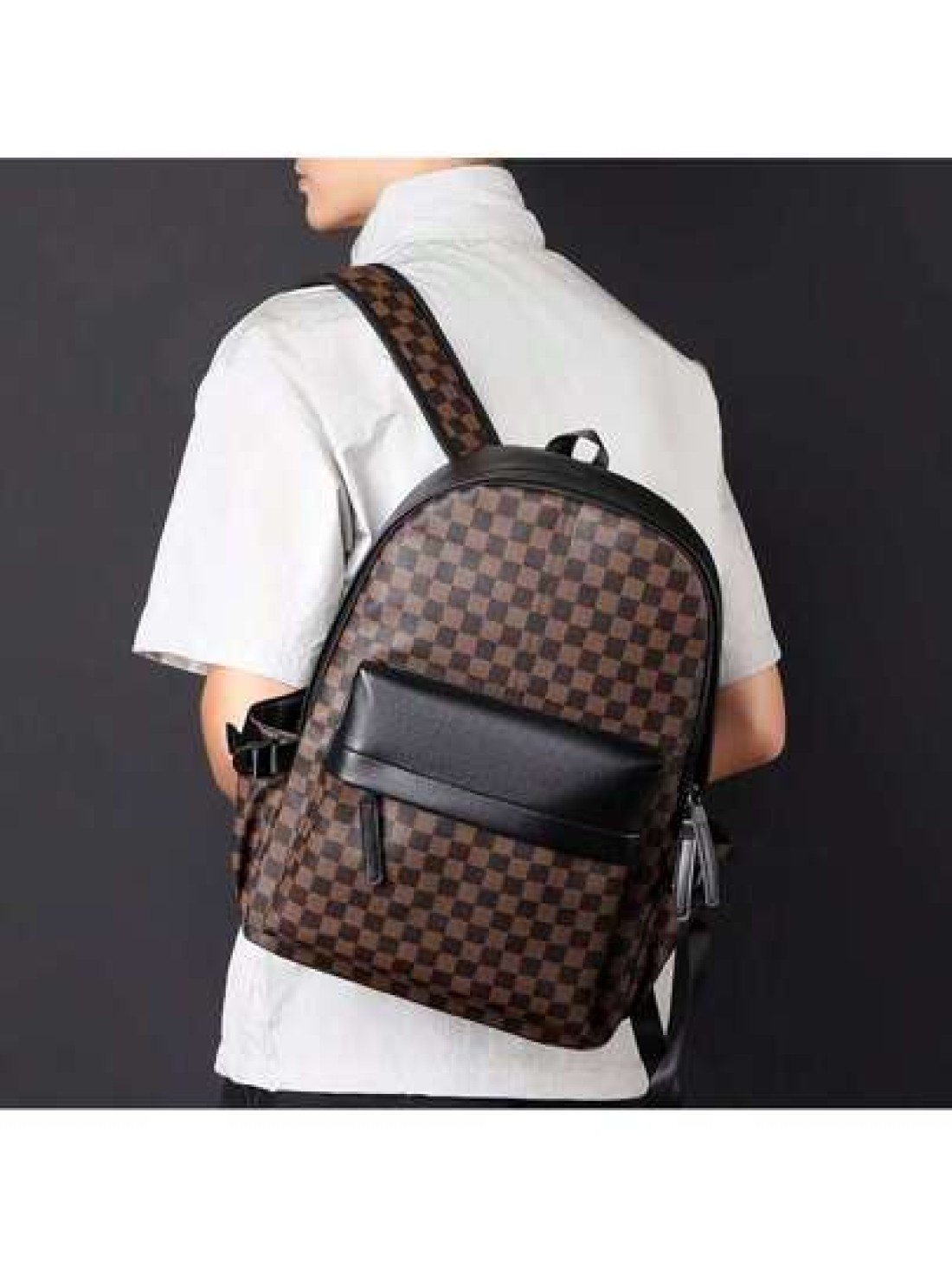 Men s Fashionable Handbag Classic Large Capacity Computer Backpack For Students Durable And Scratch Resistant Can Hold Files And Office Supplies Business Commute PU Leather Minimalist Style Suitable G