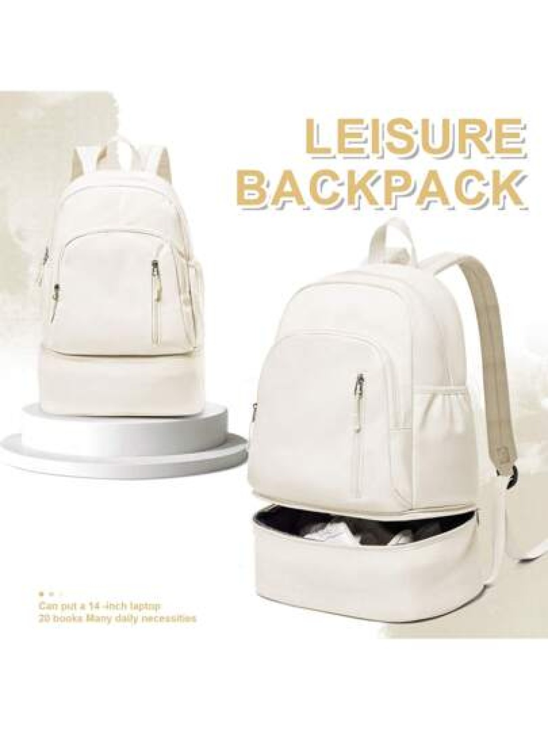 Expandable Wet Dry Separation Backpack With Shoe Compartment Casual Nylon Travel Gym Backpack Multipurpose Daypack For Men Water Resistant With Laptop Pocket