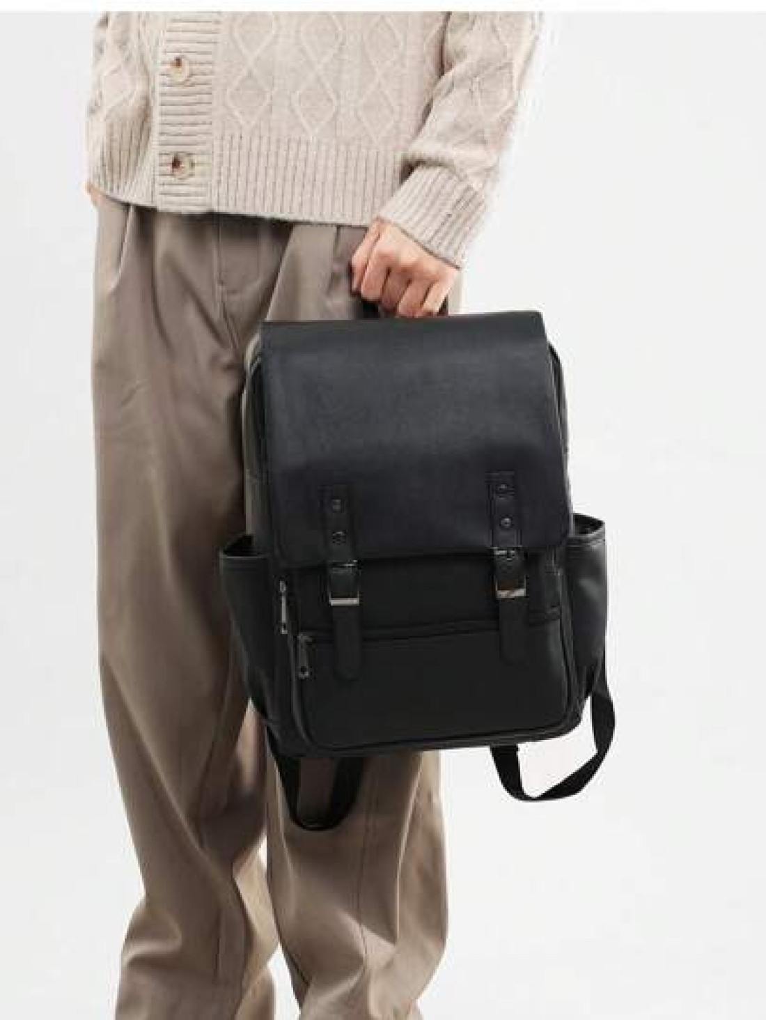 Men s High Capacity 15 6inch Flap Laptop Backpack Stylish Business Backpack Travel Backpack For College Commuting Father s Day Gift