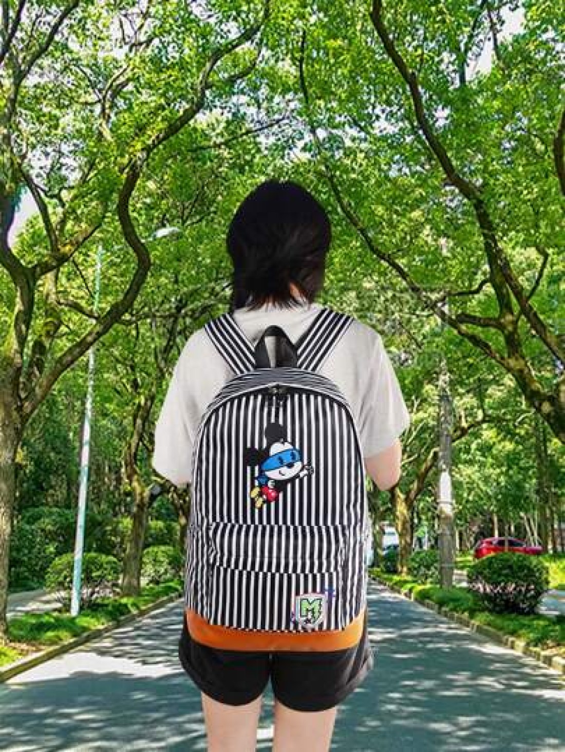 Disney Disney Genuine Authorized Mickey Mouse Stripe Lightweight Backpack