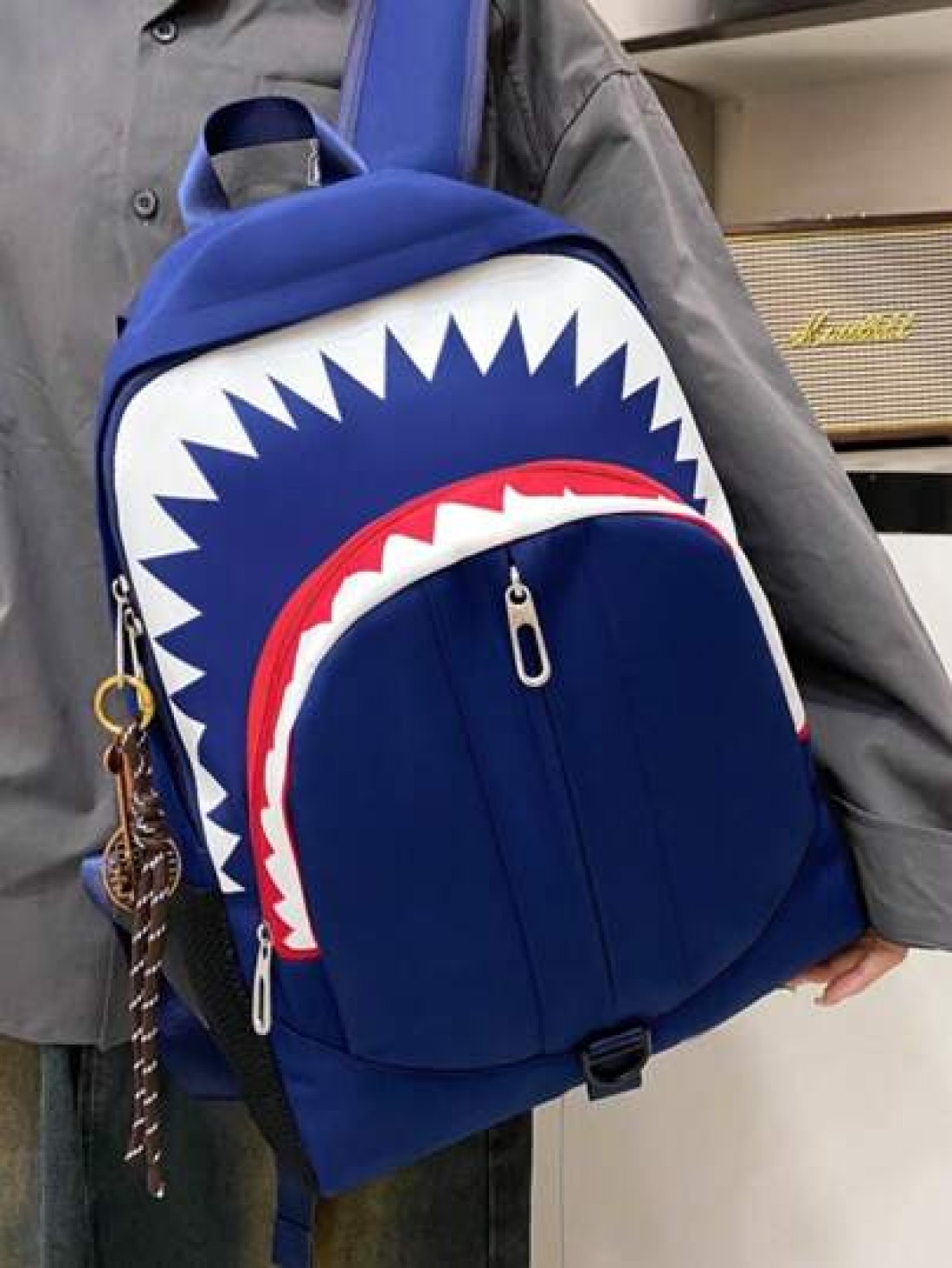 New Spring Summer Fashion Luminous Shark Graphic Backpack Large Capacity Student Bag Personality Casual Bag With USB Charging Port Fits Laptop Books Documents Clothes Suitable For School Business Trip