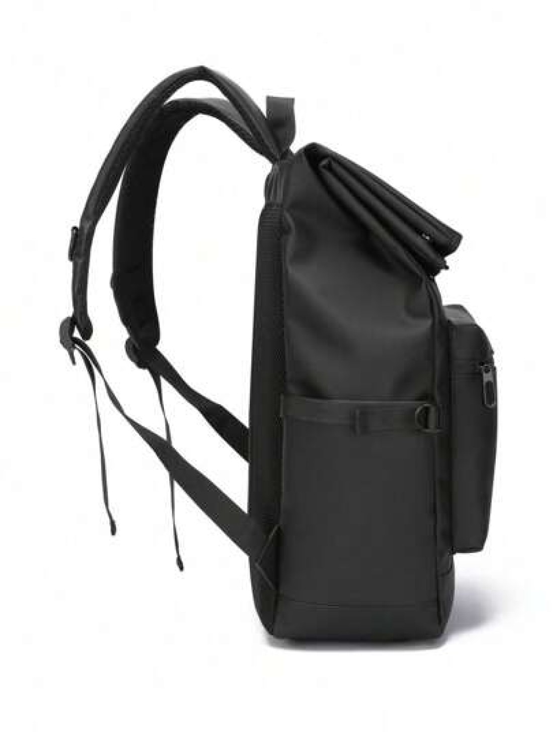 New Black Waterproof Flap Cover Backpack For Men Business Travel Commute Office Laptop Bag Leisure Outdoor Fitness Bookbag Middle School Student Gift Bag