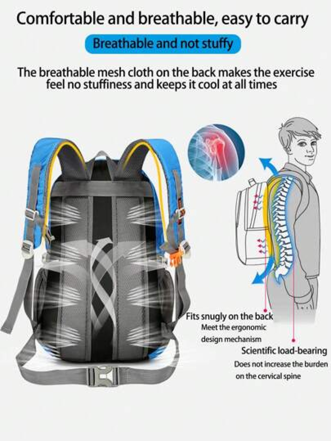 1pc Hiking Large Capacity Backpack Sports Backpack Laptop Travel Bag Sports Bag University Backpack School Backpack Outdoor Hiking Camping Sports And Leisure Backpack Vacation Essentials Lightweight A