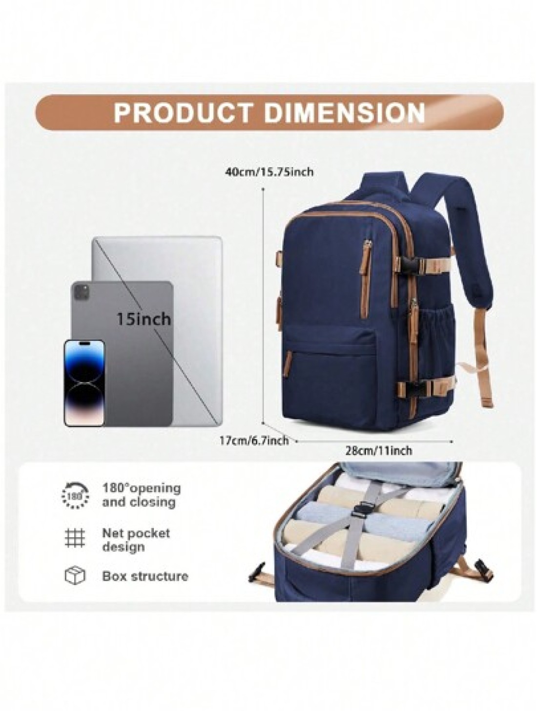 Travel Backpack Carry On Backpack Airline Approved Hiking Sport Casual Daypack Waterproof Personal Item Backpack Large Capacity Oversized For Work Vacation Outdoor Student New Year s Day Gift Valentin