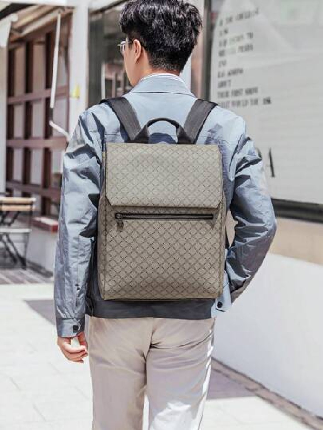 Men s Large Capacity Classic Floral Flip Cover 15 6 Inch Laptop Backpack Business Dual Shoulder Bag Travel Backpack Suitable For Business Trip Back To School Travel Father s Day Gift