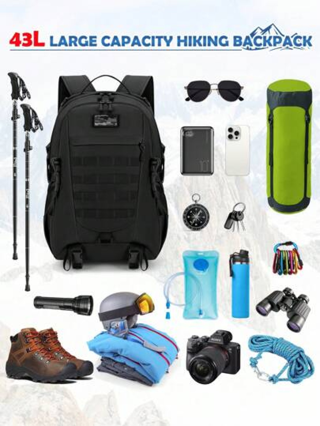Hiking Backpack Military Tactical Backpacks Hunting Rucksack For Camping Cycling Climbing Walking Mountaineer Outdoor Sports