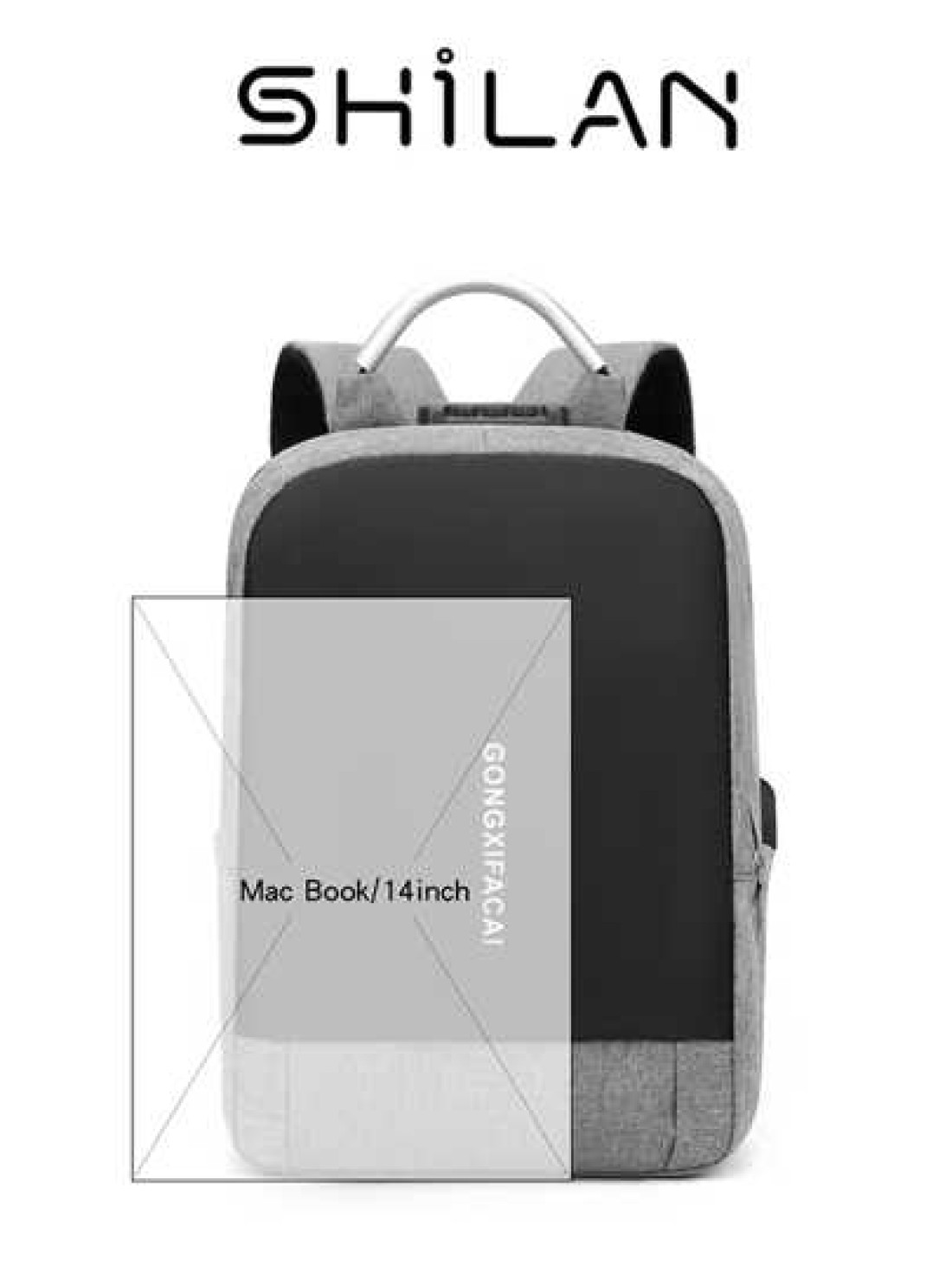 SHILAN High Quality Two Tone Fabric Men s Functional Business Backpack With Anti Theft Strap And Password Lock Large Capacity Suitable For Outdoor Activities School And Commuting School Backpack Can H