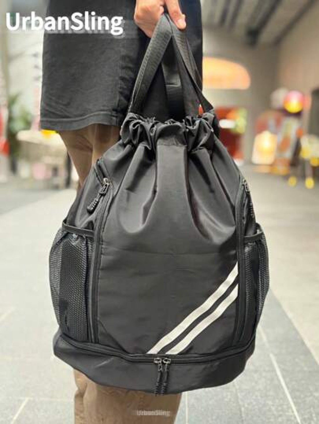 Spacious Waterproof Drawstring Backpack With Multi Pocket Design Perfect For Travel Sports And Outdoor Activities Ideal For Basketball Tennis And Swimming Gear And More Great Gift For Students And Men