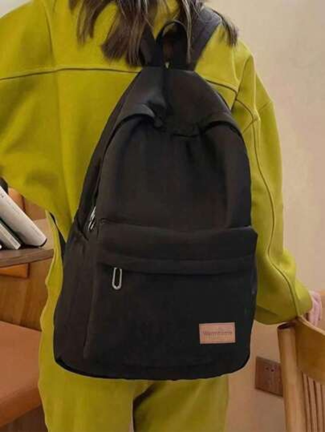 1 Pc Unisex Solid Color Fashionable Backpack Versatile High Capacity Casual Commuter School Bag Summer Summer Bag Spring Break Vacation Men Bags Black Bag Pack Backpacks Travel Must Haves Large Bag Sc