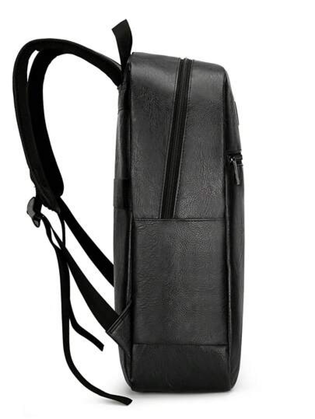 Faux Leather Vintage Backpack Slim 15 6 Inch Laptop Bag Casual Travel Daypack Brown Black Vacation School Summer Water Proof Carry On PU Leather Business Casual Black Husband Purse Holiday Computer Bl