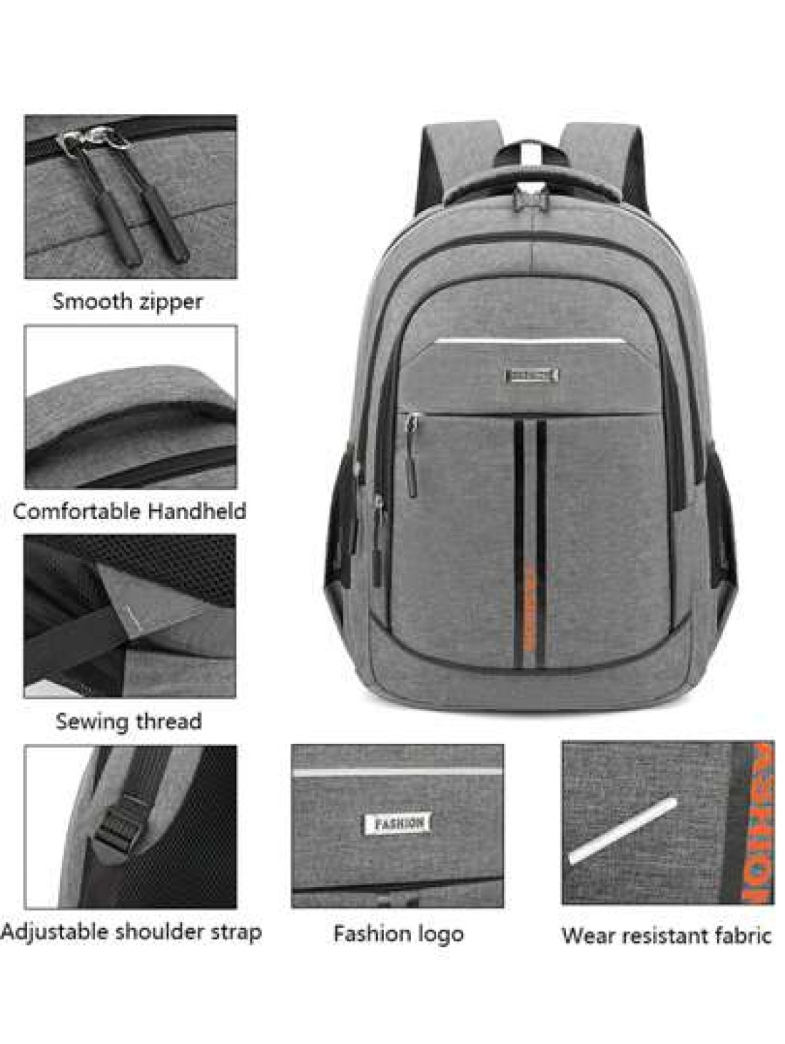 Backpack Men Purse With Reflective Strip Design And Multiple Pockets Can Hold 15 6 Inch Computer Bag Lightweight School Bag Large Capacity Travel Bag Commuter Convenient Day Bag Multi Functional Book