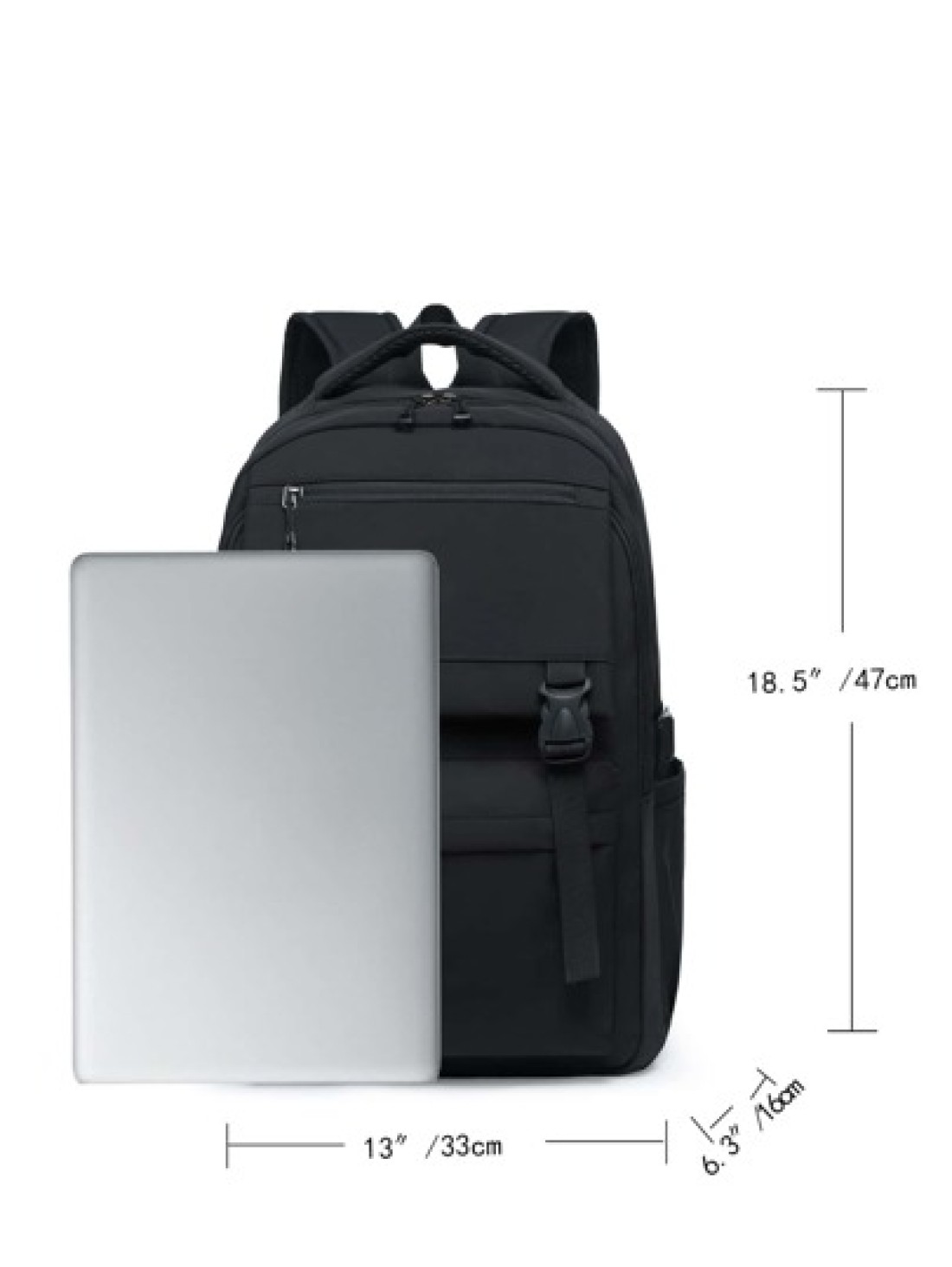 15 6 Inch Men Release Buckle Decor School Bag School Bags School Backpack Laptop Bag Rucksack Shoulder Bag Travel Bag Sport Bag College Bag For School College Business Outdoor Hiking Travel Camping Sp