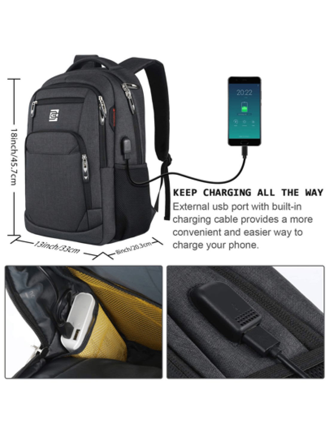 15 6 Inch Backpack Large Capacity Weekend Overnight Bag Travel Backpack Airline Approved Water Proof Laptop Backpack Gift Casual Backpack School Backpack With USB Port Best Valentine s Day Camping Hik