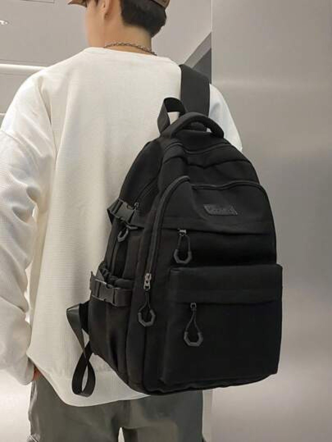 New Multi Layer Design Backpack With Simple And Versatile Style Large Capacity Backpack For Students To Go To School Class And Travel Unisex