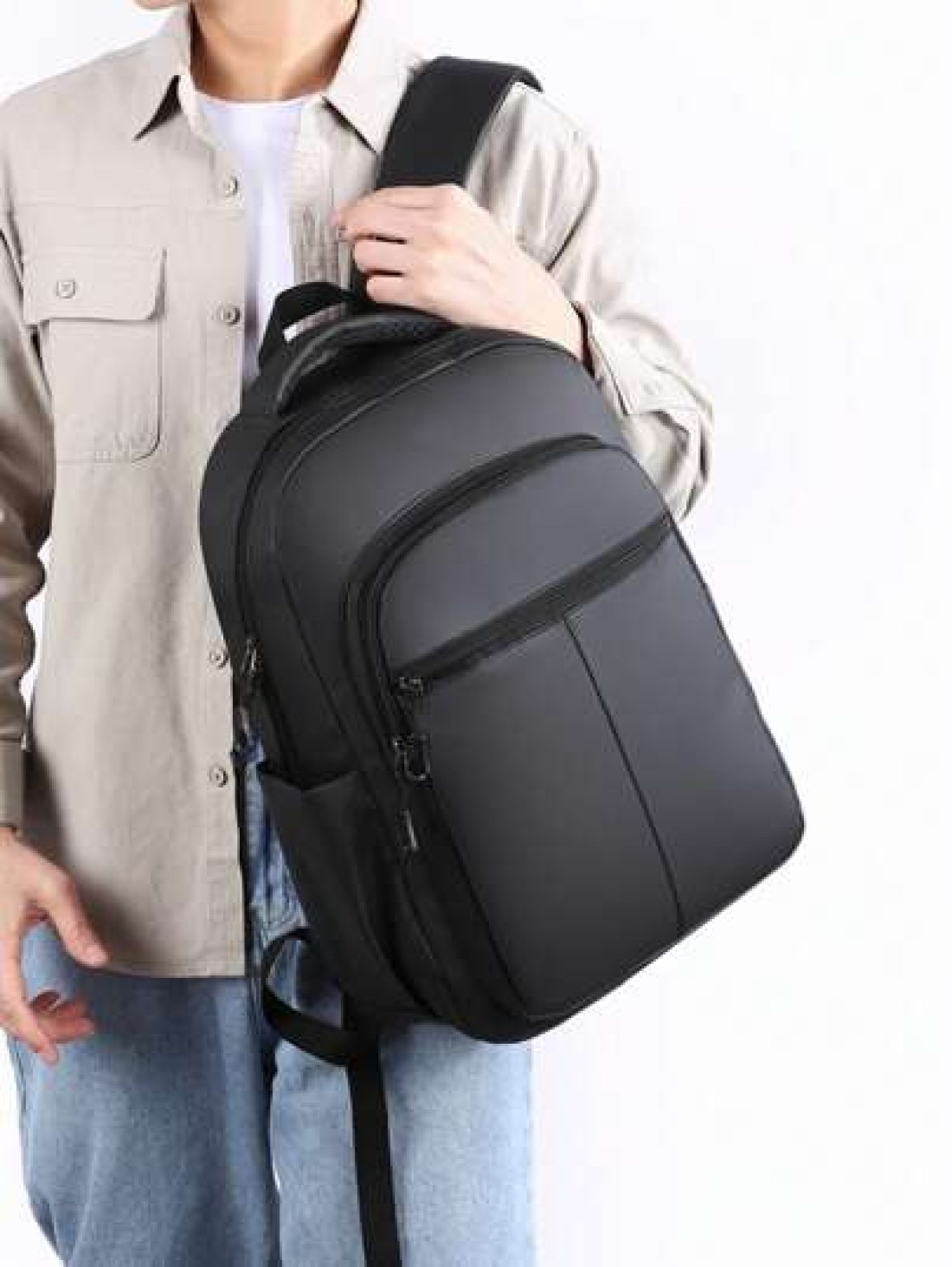 1pc 18 5in 12 6in 6 3in Fashionable Men s Multifunctional Backpack Handbag Shoulder Bag Large Capacity Scratch Abrasion Resistant Material Suitable For Travel Business Trip Commuting Adjustable Should