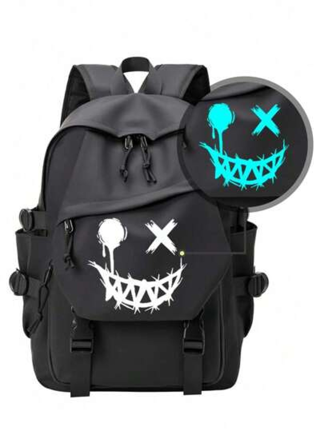 Unisex Large Capacity Luminous Casual Backpack Solid Color College High School Student Backpack For Men Fashionable Lightweight Simple Waterproof Backpack Korean Style Travel Laptop Bag Anime School S