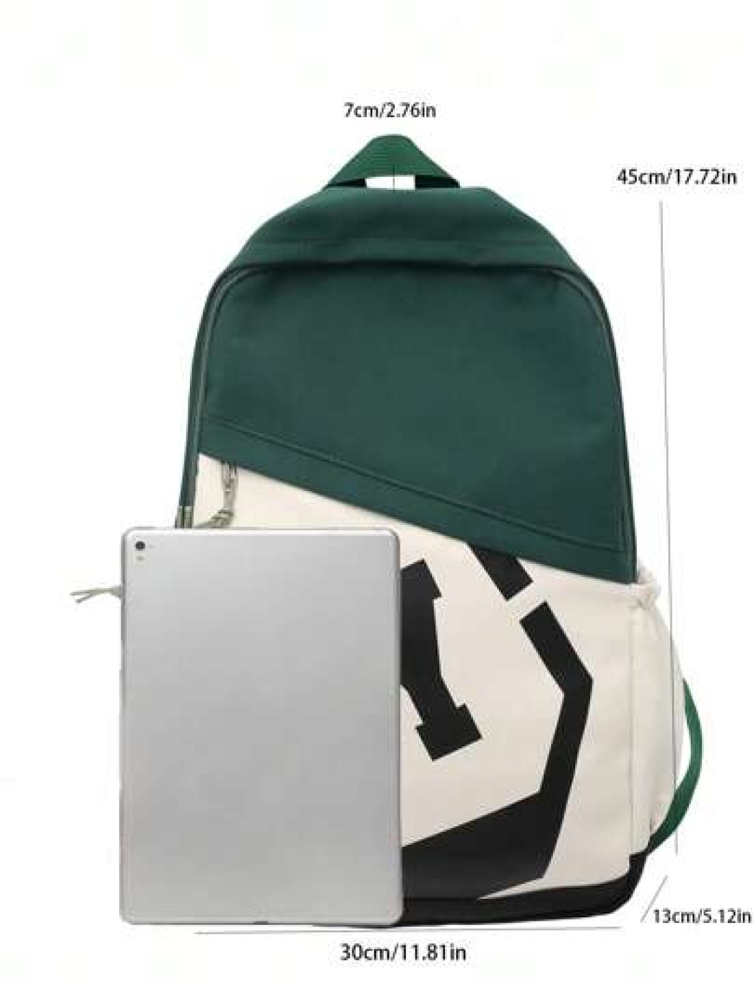 1pc Nylon Versatile Fashionable Backpack With Large Letter Graphic Colorblock Design Spacious Water Resistant For Men Suitable For School Commuting Traveling Gathering As Gift
