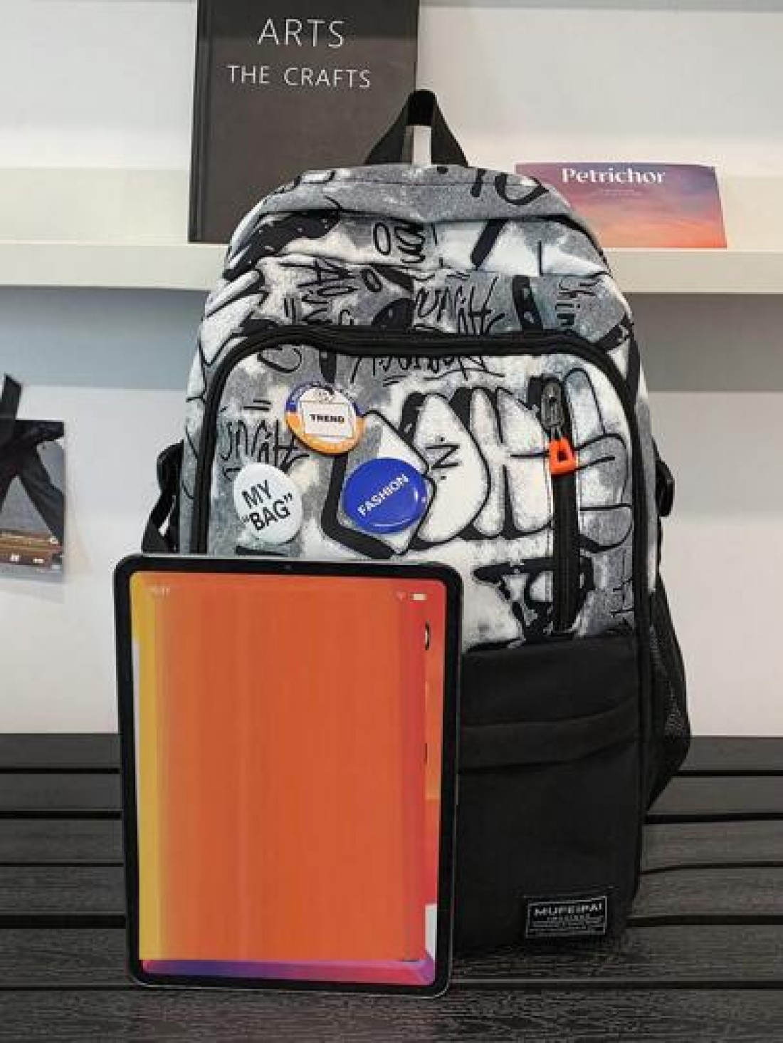 Fabric Multi Pocket Contrast Color Unisex Fashion Backpack Large Capacity Travel Bag