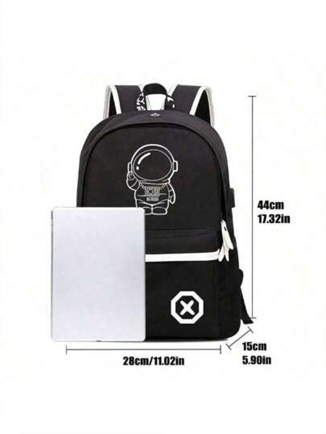 Lightweight Versatile Neon Glow In The Dark Backpack Shoulder Bag Made Of Waterproof Material Large Capacity Adjustable Strap Casual Suitable For School Campus Men All Printed Straps Are Random Anime