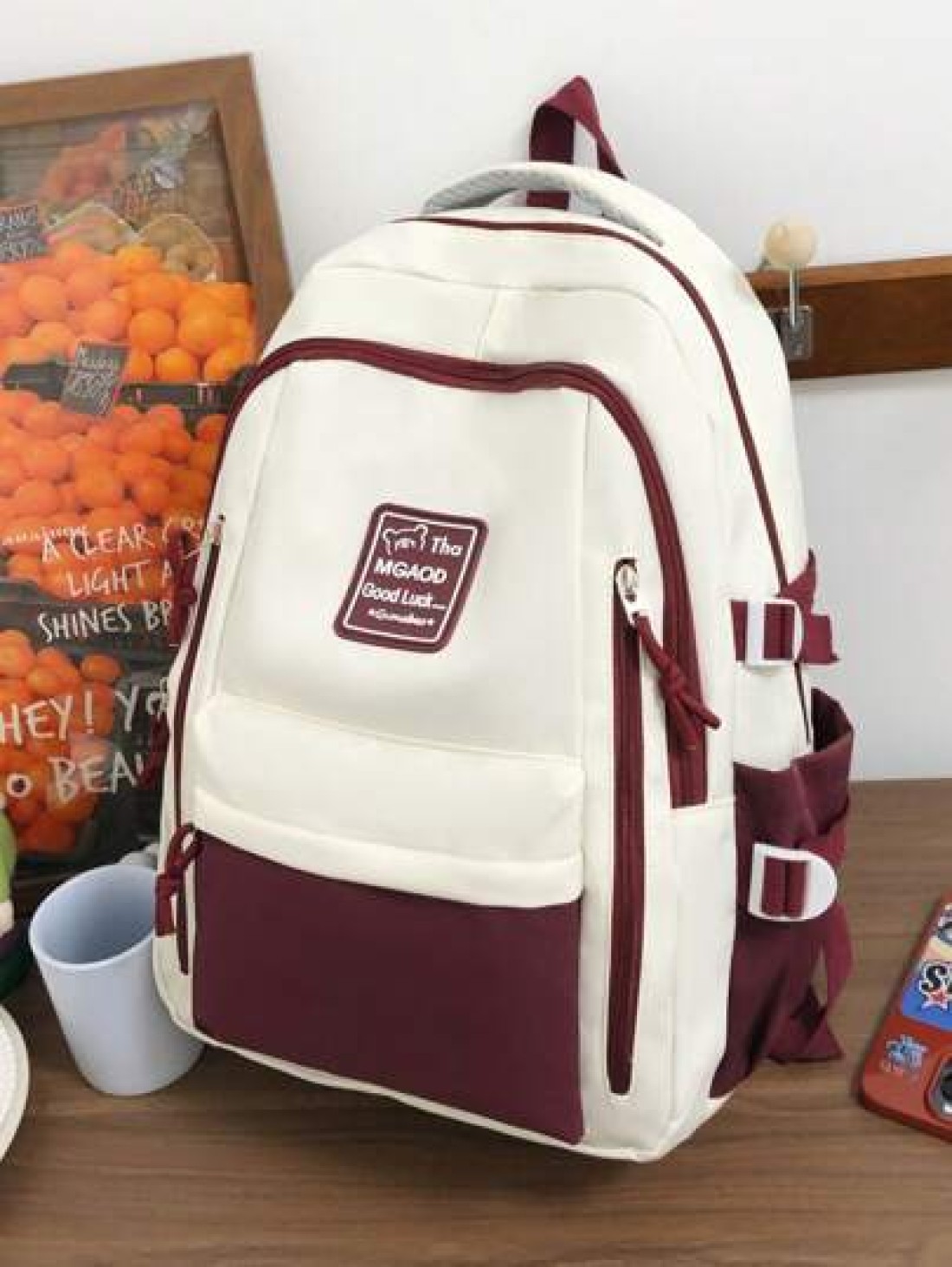 New Fashionable Large Capacity Color Blocking Versatile Large Capacity Backpack Korean Version Multi Pocket Commuting Backpack