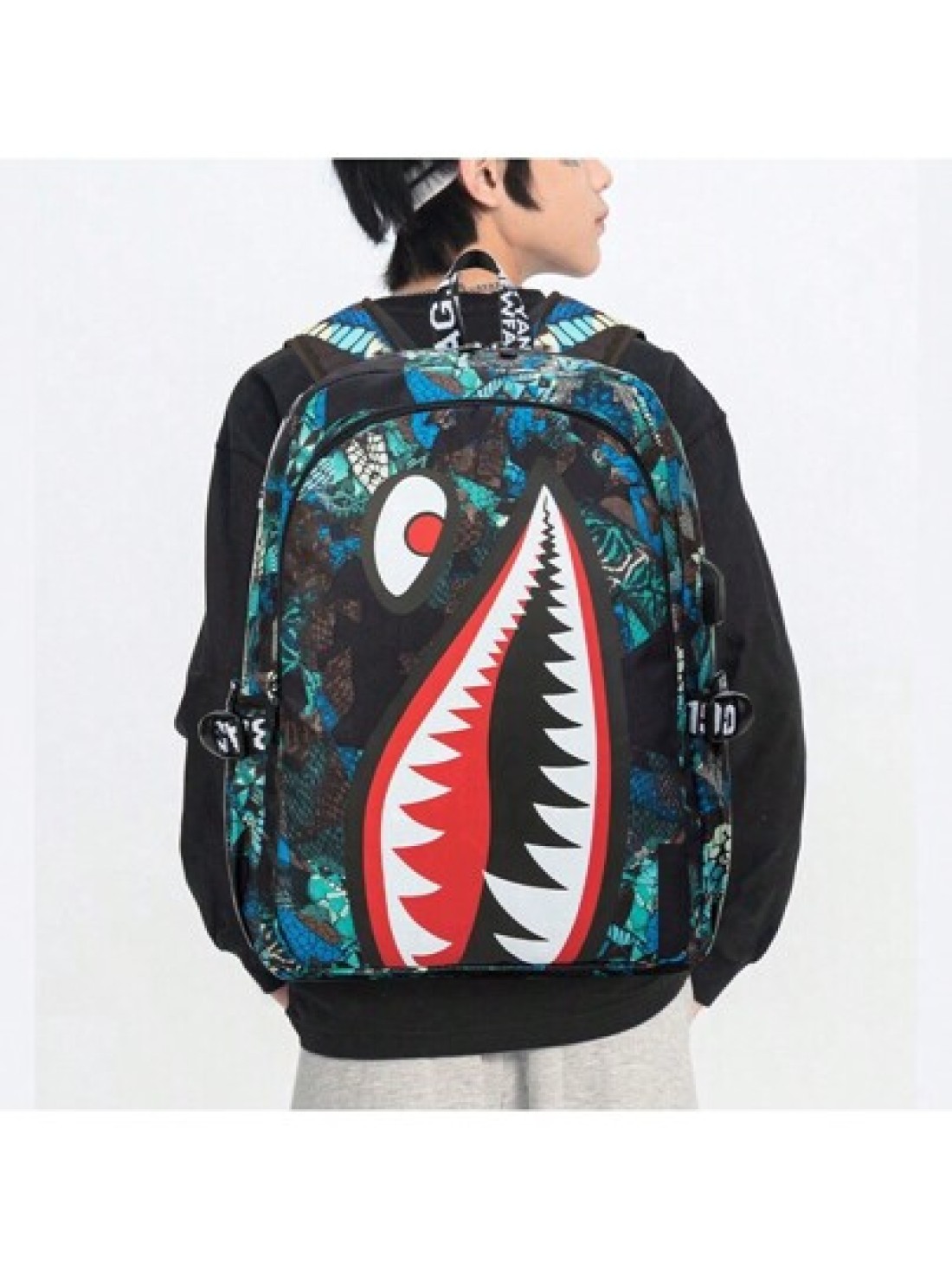 1pc Backpack School Bag Travel Backpack Boys Backpack Waterproof Fits 14 Inch Laptop USB Charging Port Functional Portable Casual For Students Boys Gift For Children Printed Straps And Letters Are Ran