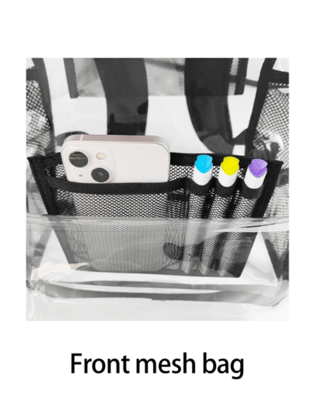 1pc PVC New Transparent Backpack With Mesh Pocket Large Capacity Simple Schoolbag Casual Fashion Backpack Daily Use Commuter Multifunctional Dormitory Essential Schoolbag Travel Holiday Thanksgiving G