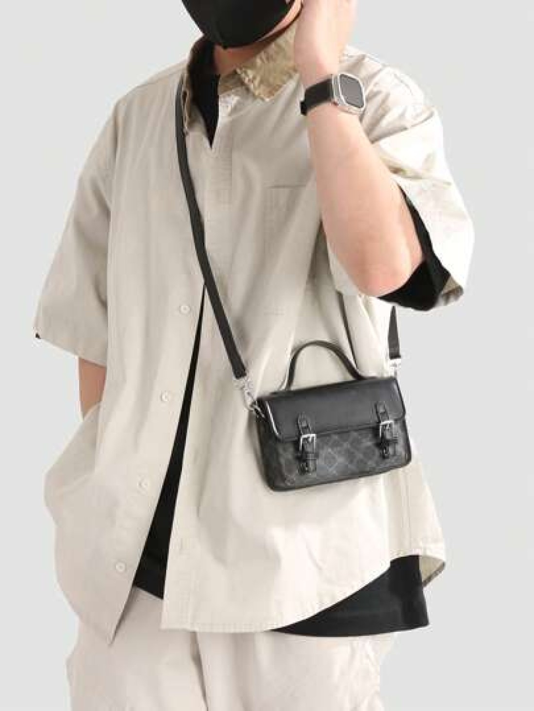 peach tree Minimalist Mini Box Shaped Crossbody Bag Peach Tree Design