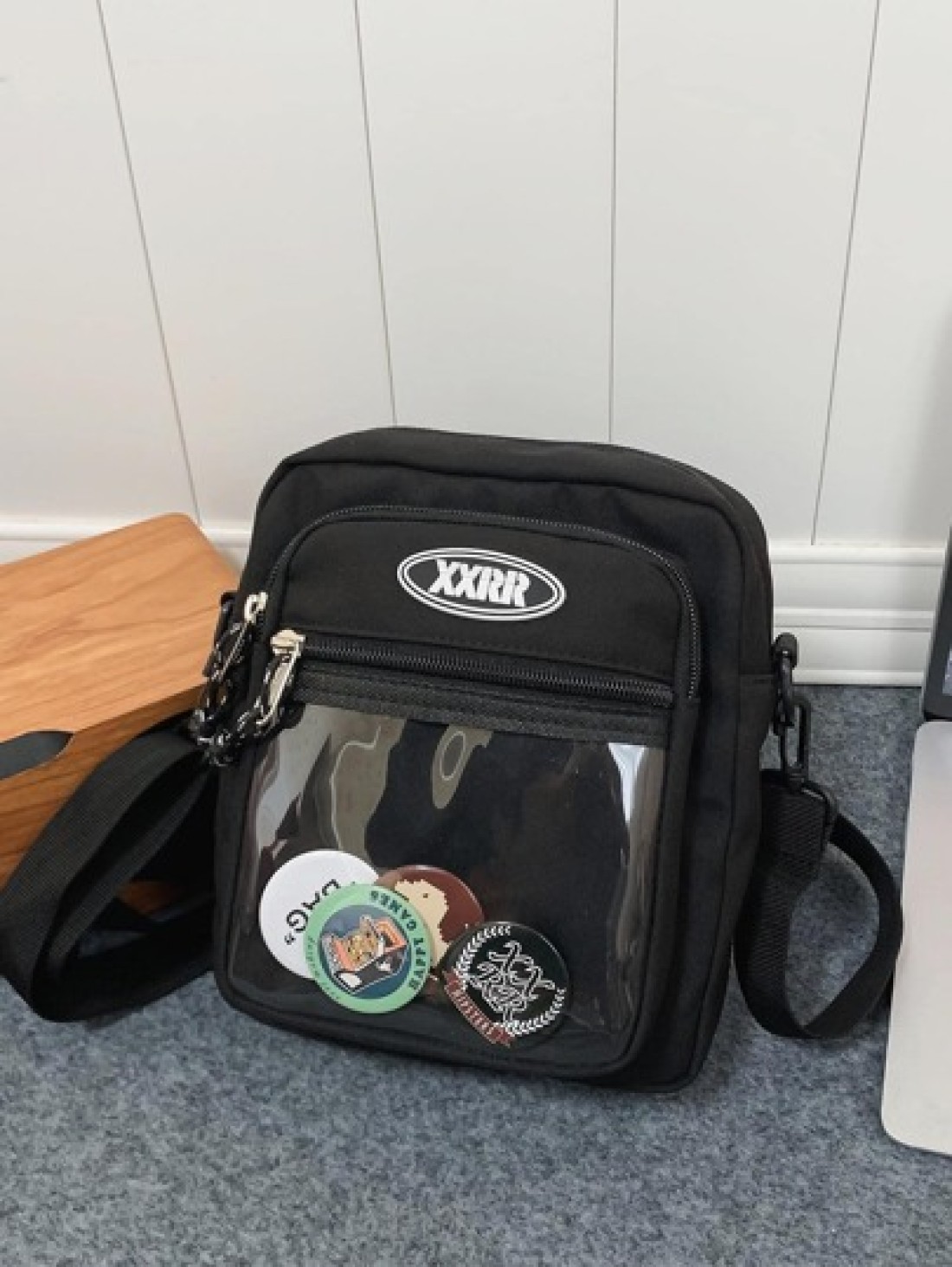 New And PVC Transparent Patch Bag With Shoulder Crossbody Bag Sling Bag Sport Bag For High School University Student For Travel College School College Bag For Books Multi Functional Dorm Sling Ba Hiki