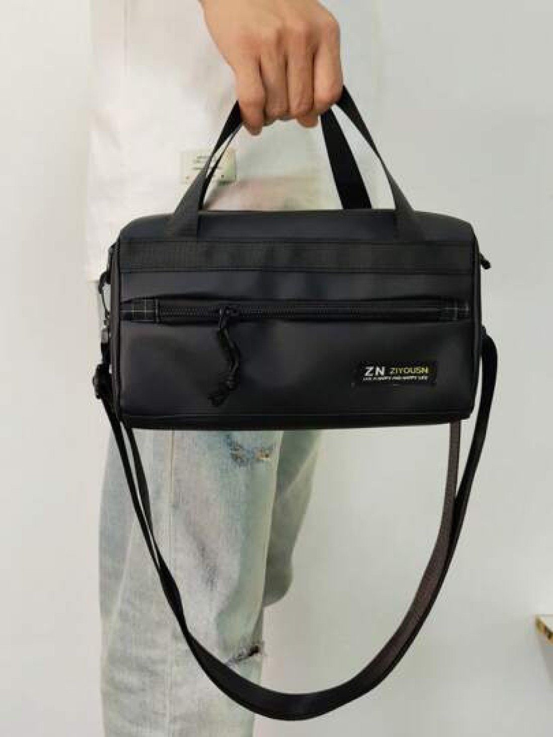Casual Crossbody Bag For Men Sports Messenger Bag Shoulder Bag Gym Bag Courier Bag Adjustable Strap Backpack Black