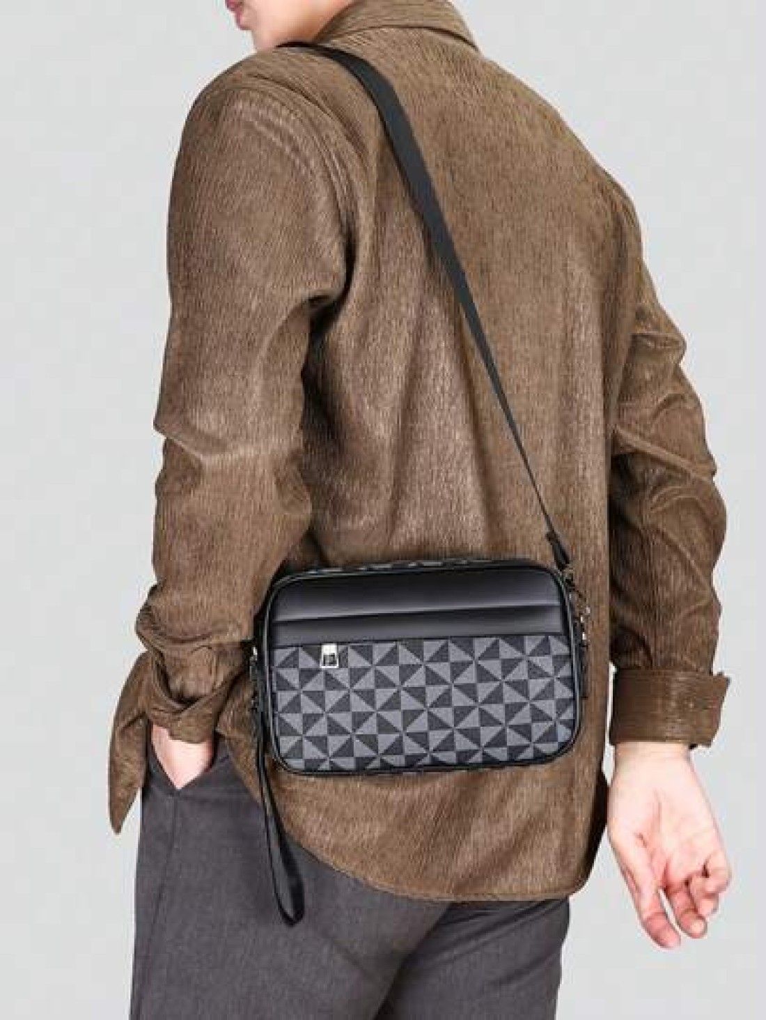New Men s Business Shoulder Bag High Quality Leather Crossbody Bag Multi Layer Fashionable Hand Held Small Square Bag Casual Backpack Men s Handbag Casual Large Capacity Hand Held Bag Hand In Hand Cli