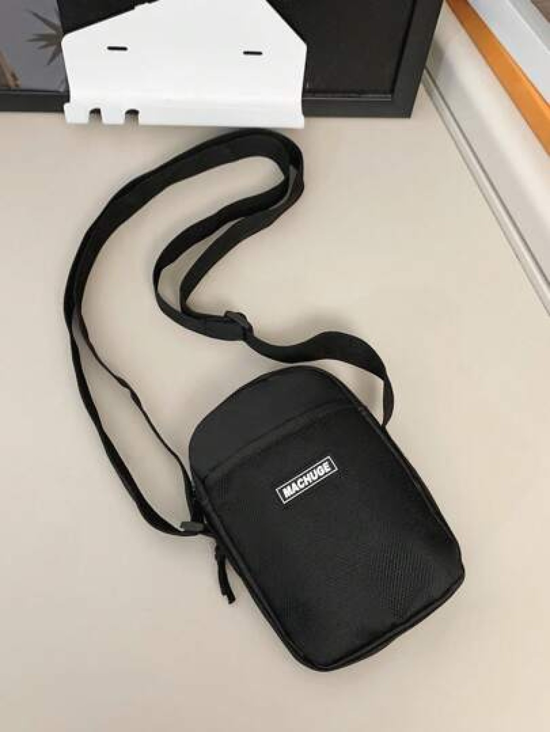 1 Pc Mini Mesh Front Pouch Decor Nylon Men s Shoulder Bag Casual Crossbody Bag For Shopping Travel Holiday Gift