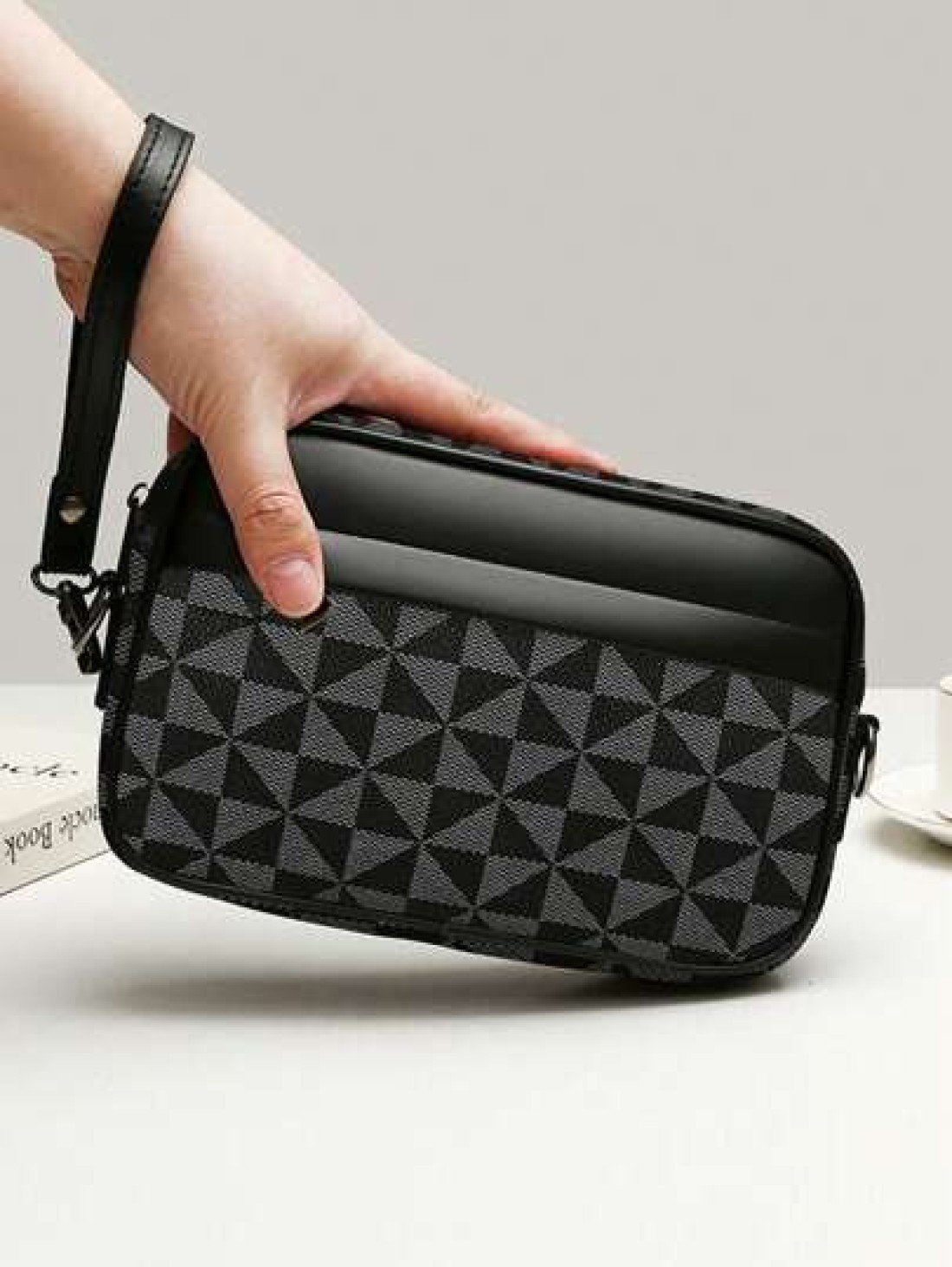 Korean Style Shoulder Bag Square PU Leather Crossbody Bag With Random Floral Windmill Print Versatile For Casual Business College Students Sports Gift For Boyfriend Mini Bag Small Bag Purse