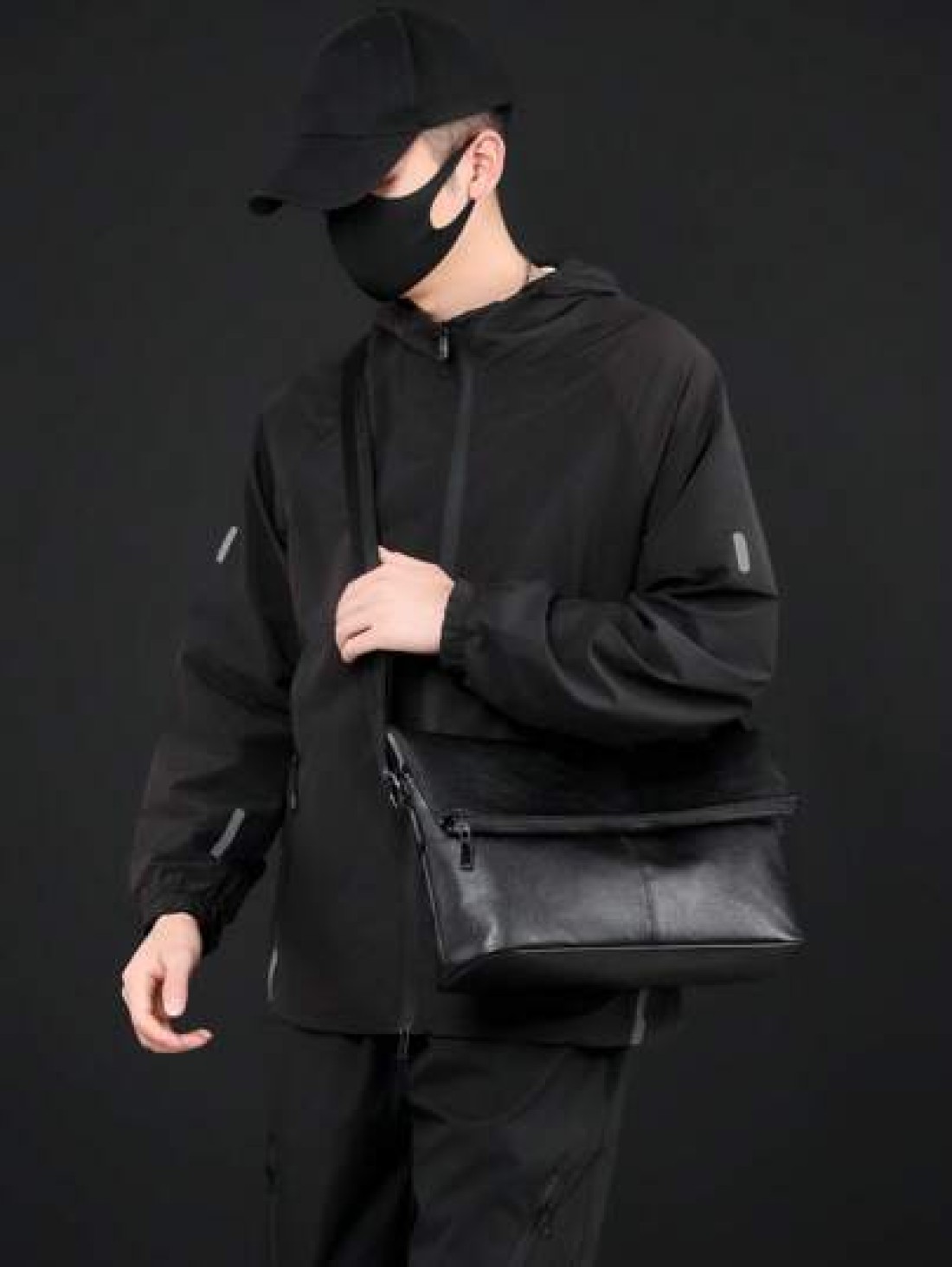 New Men s Commuter One Shoulder Diagonal Crossbody Bag Lightweight PU Soft Leather Small Bag Minimalist Design Foldable High End Handbag