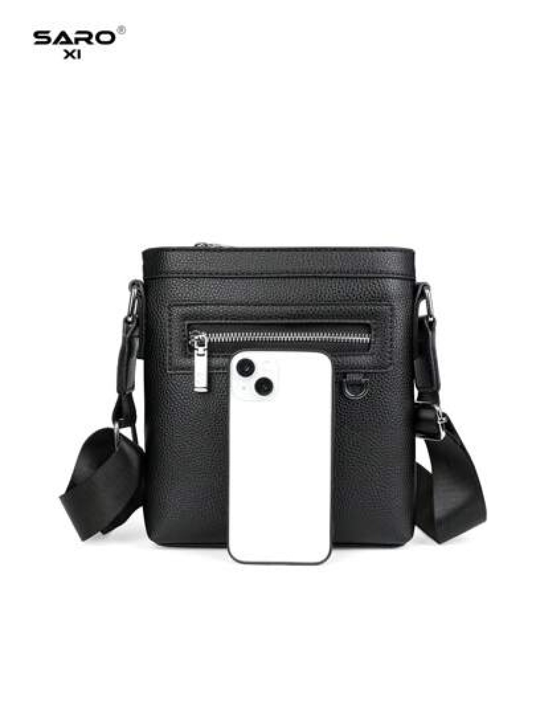 1pc Versatile Crossbody Bag For Men Durable PU Leather Shoulder Bag With Side Pockets Simple Stylish Design Suitable For Commuting Black Brown Great Gift For Boyfriend