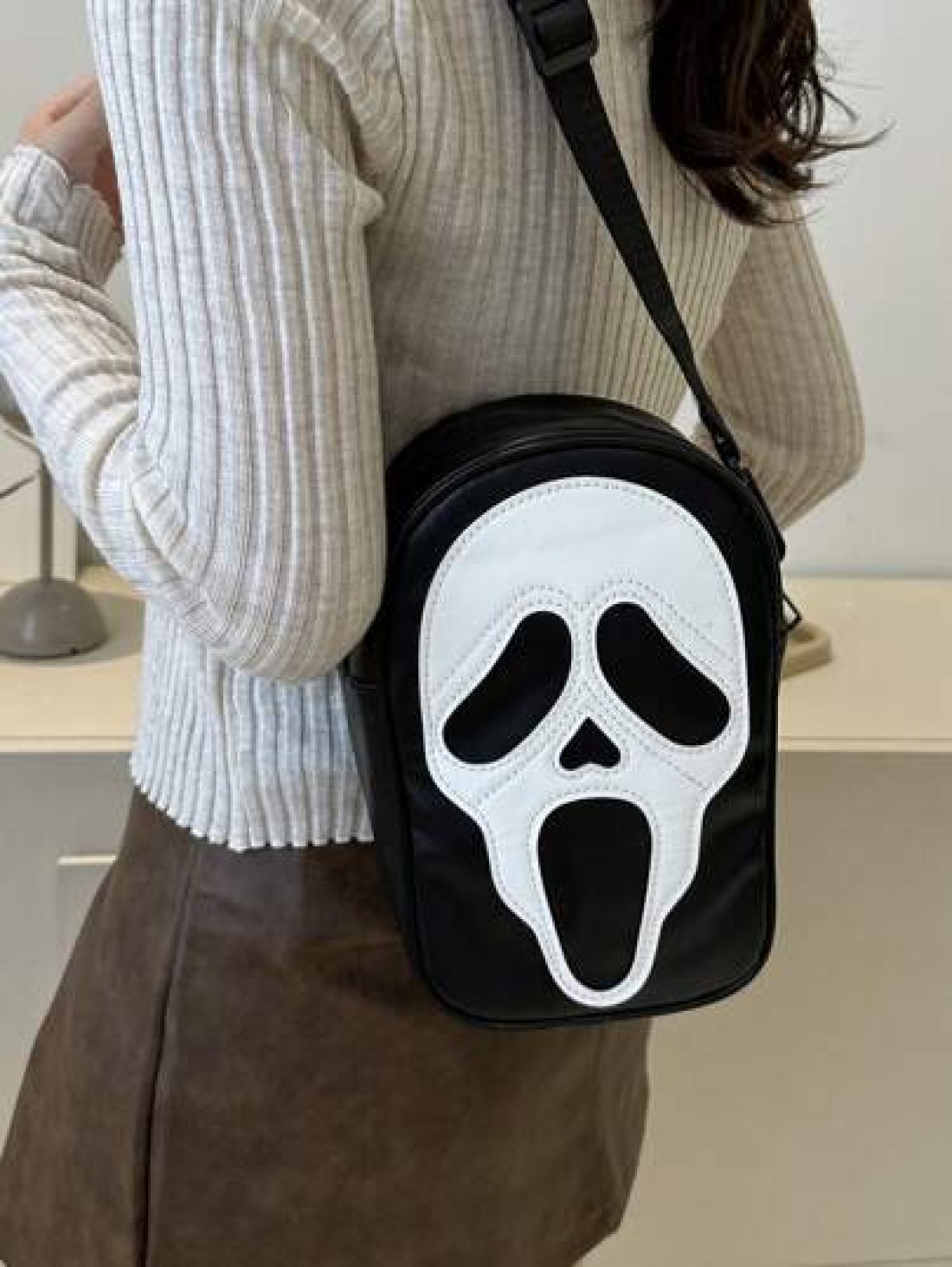 Halloween Outdoor Storage Crossbody Zipper PU Bag