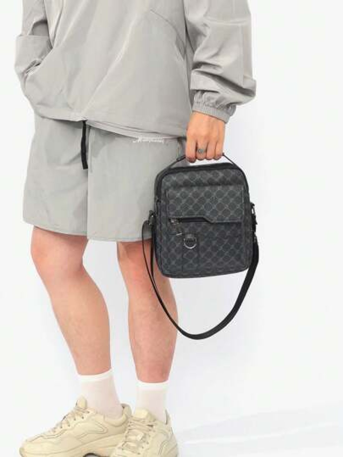 Men s Geometric Pattern Printing Square Crossbody Bag Stylish Single Shoulder Bag Small Messenger Bag For Father s Day Gift Geometric Pattern Printing Office Travelling