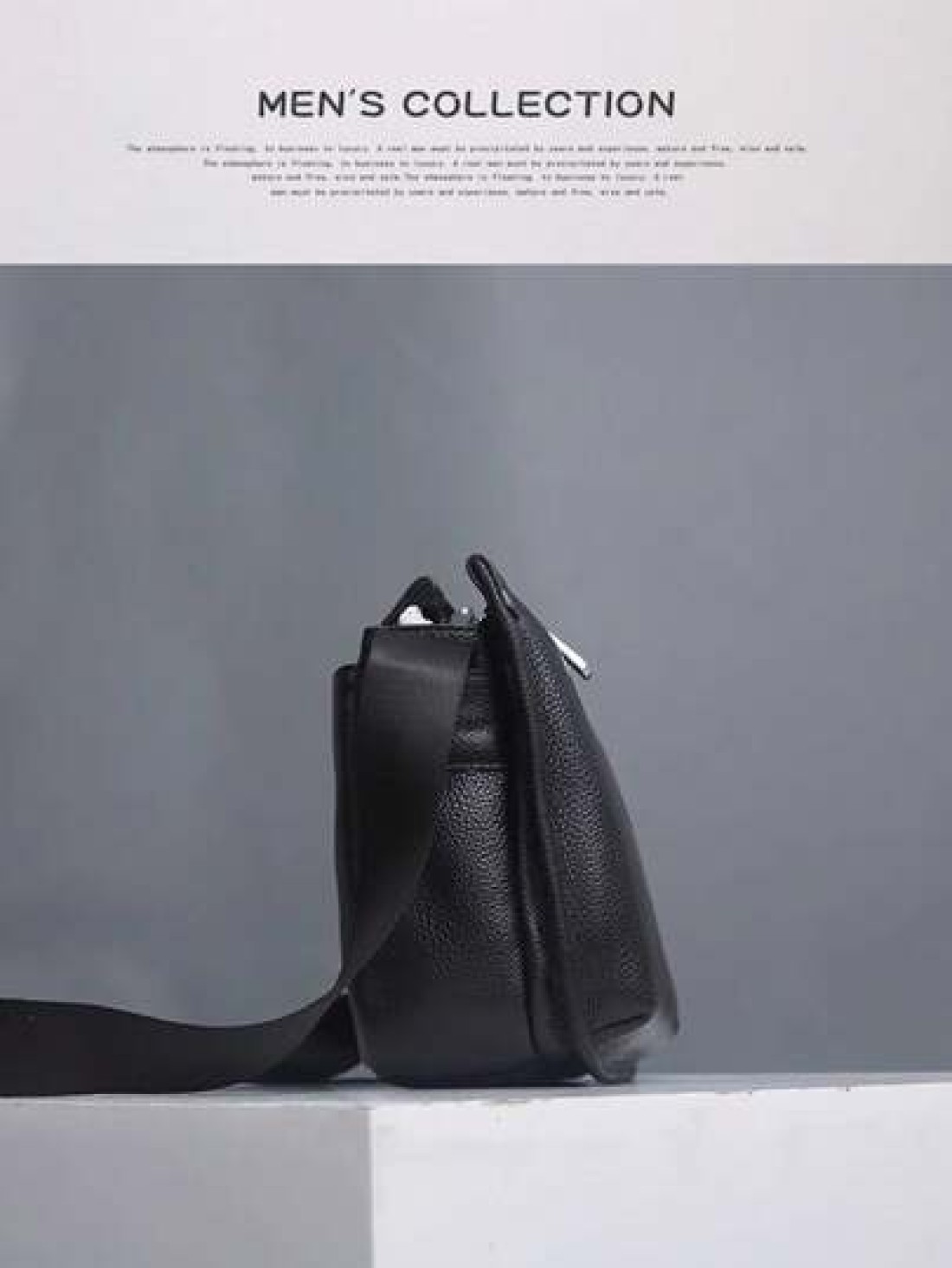 Men s Genuine Leather Shoulder Bag Horizontal Korean Style Business Casual Top Grain Leather Messenger Crossbody Bag
