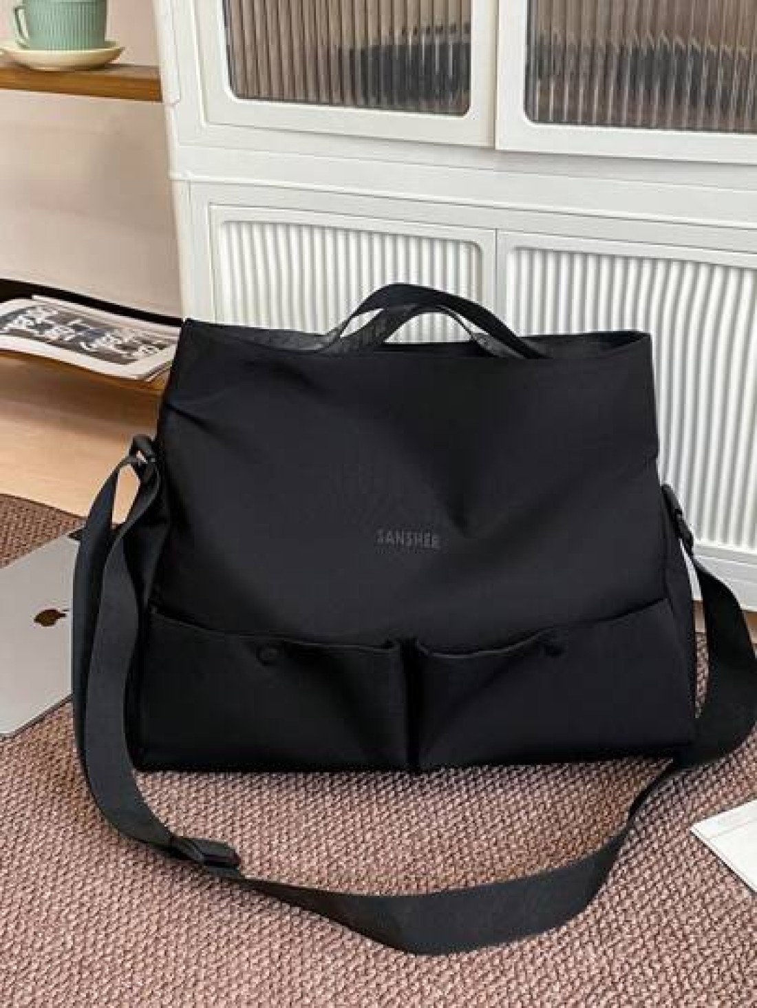 peach tree Unisex Casual Canvas Shoulder Bag Reusable Shopping Tote Bag For Men Women Suitable For University School Beach Travel Shopping Laptop Carry Thanksgiving Christmas