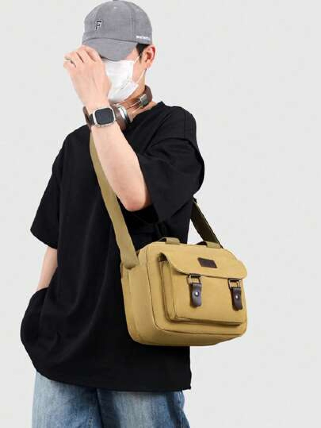 Men s Canvas Shoulder Bag Large Capacity Messenger Bag Outdoor Casual Retro Travel Utility New Crossbody Handbag