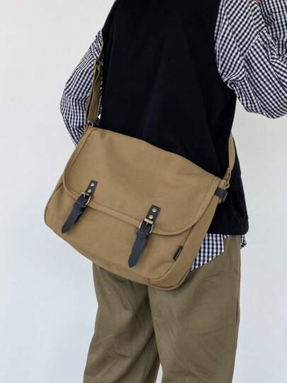 Unisex Casual Flap Canvas Crossbody Messenger Bag Portable Shoulder Bag For Work Shopping Travel Suitable For Father s Day Holidays Gatherings