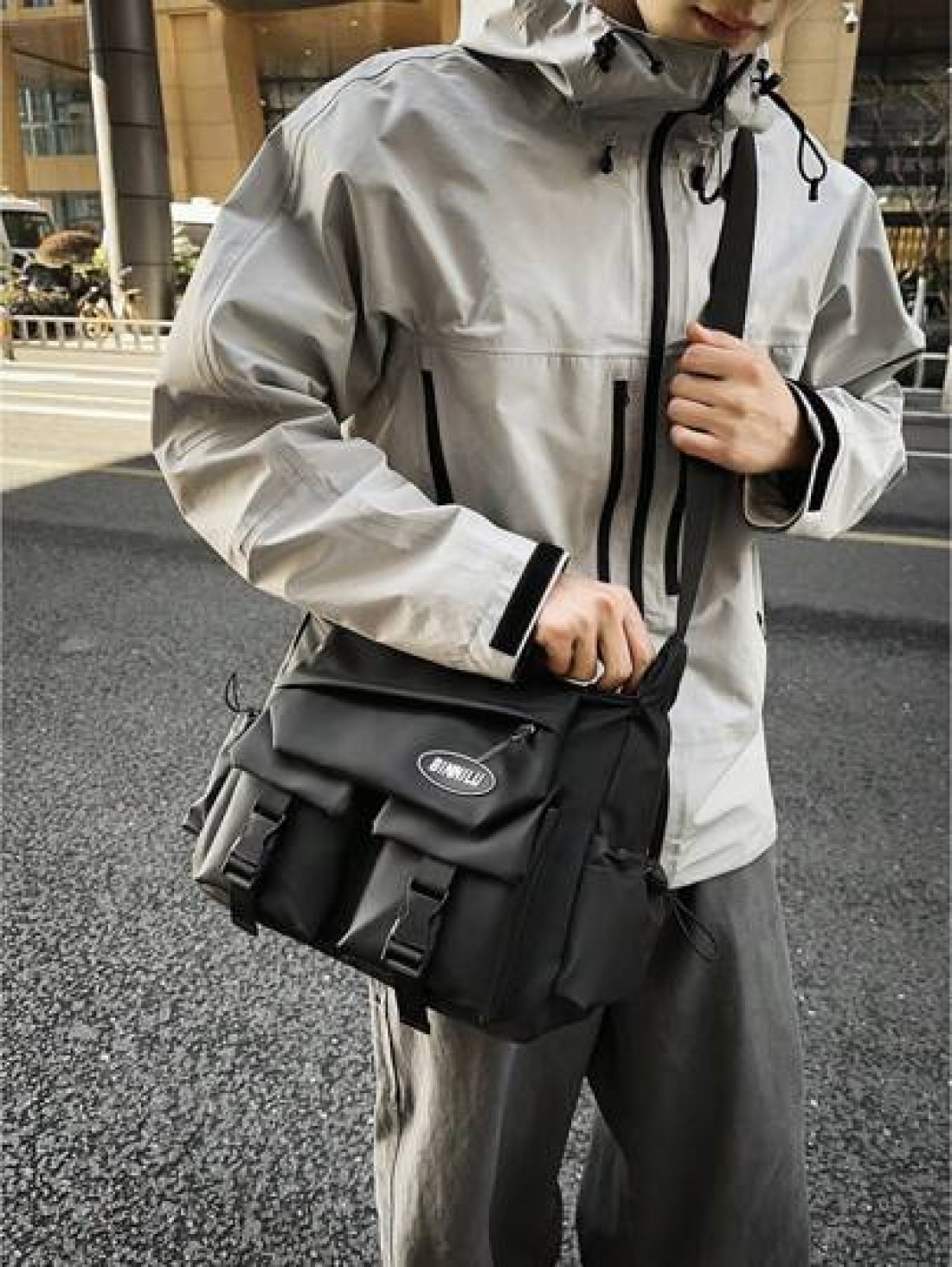 SLIN LXZQ Unisex Canvas Crossbody Shoulder Bag Casual Messenger Bag For Work School Daily Use Outdoor Activities School Supplies