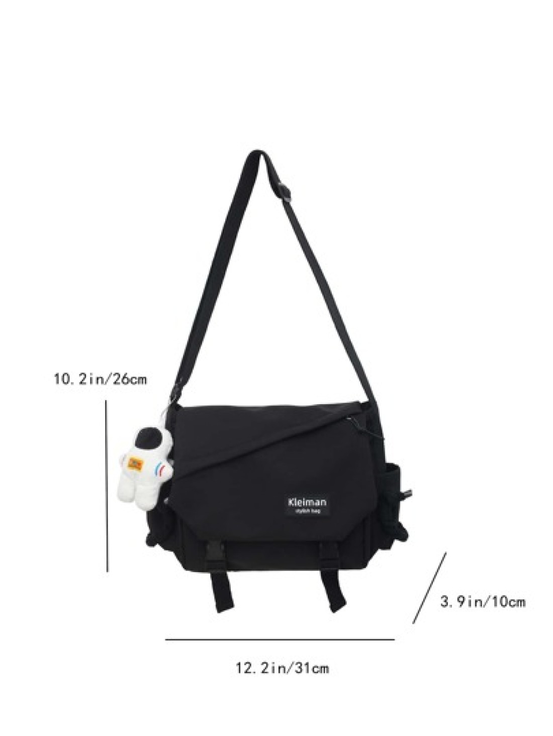 Men Patch Detail Waterproof Messenger Bag With Bag Charm Handbag Schoolbag Sling Bag Sport Bag For High School University Student For Travel College School College Bag Summer Dad Freshman For Books Mu