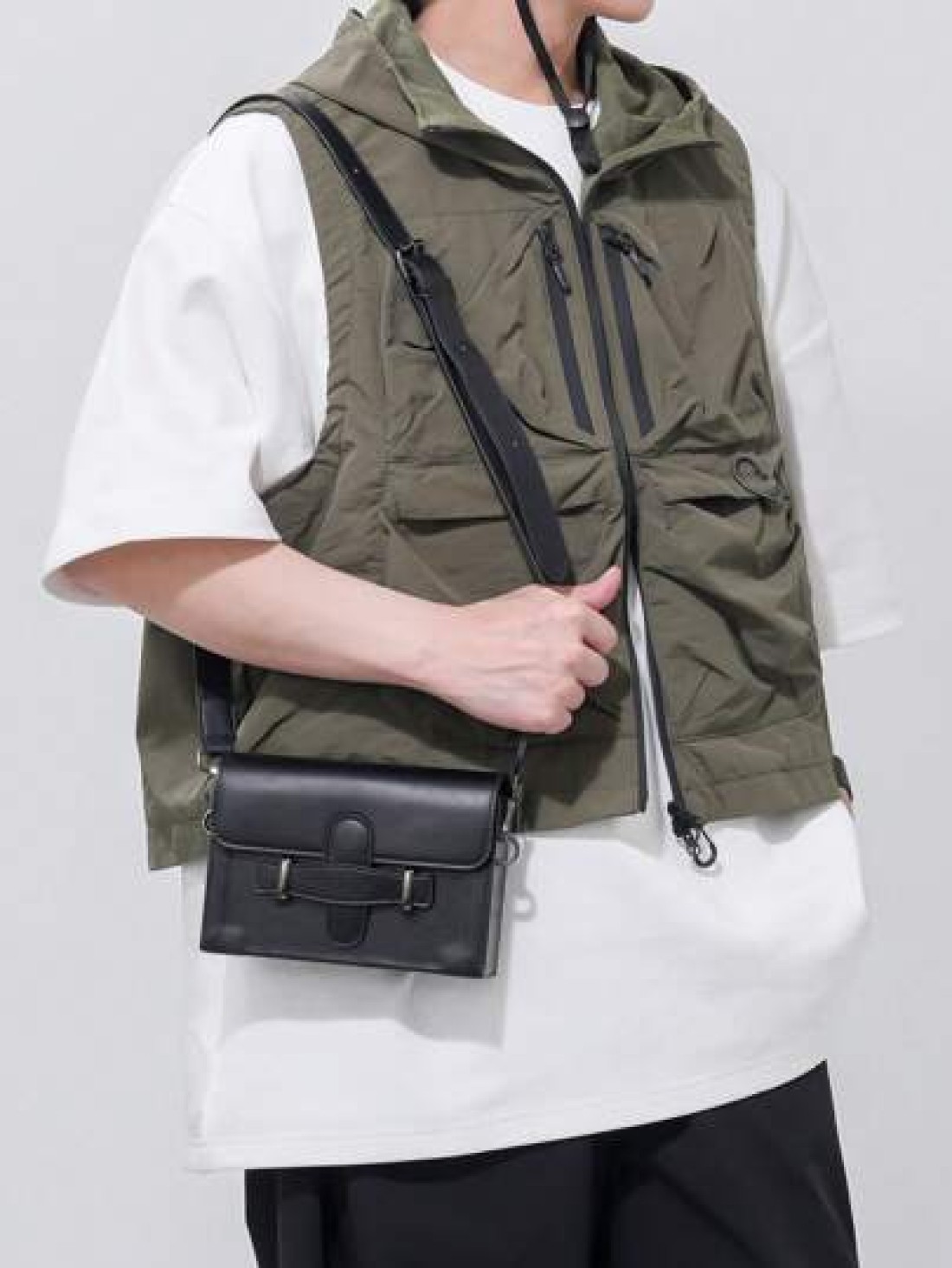 peach tree Men s PU Waterproof Satchel Briefcase Crossbody Shoulder Messenger Bag Business Storage Pouch Suitable For Commuting And Travel