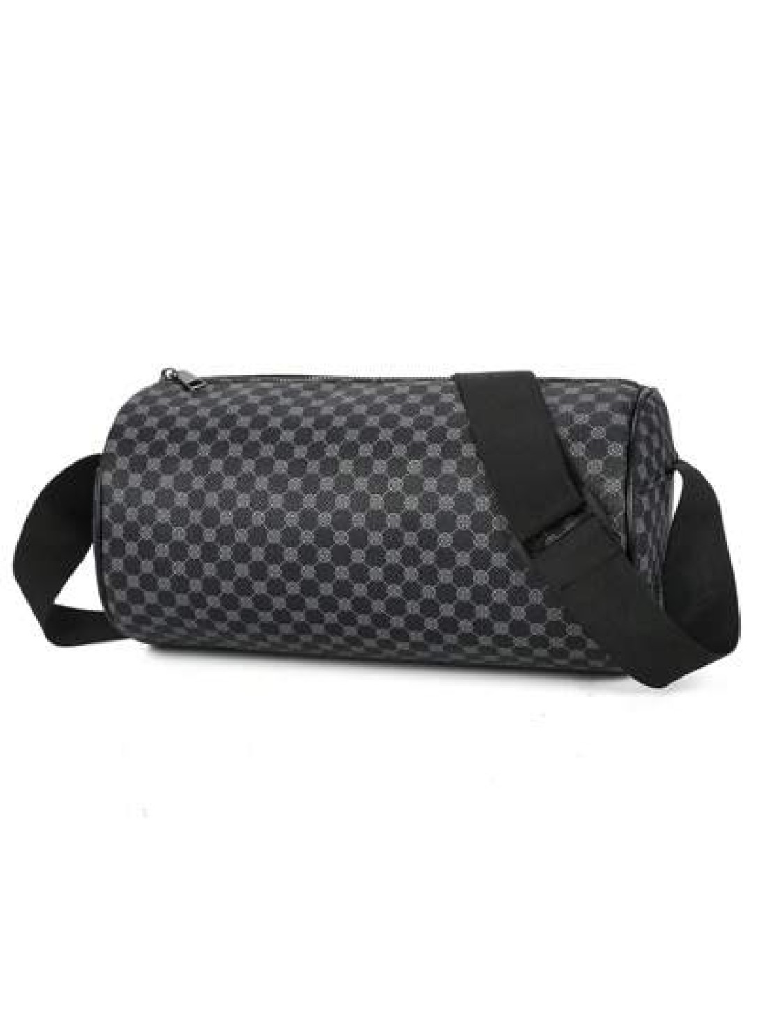 Fashionable PU Checkerboard Print Bucket Bag Unisex Portable Shoulder Messenger Bag Suitable For Work Shopping Travel Father s Day Gift Party Etc