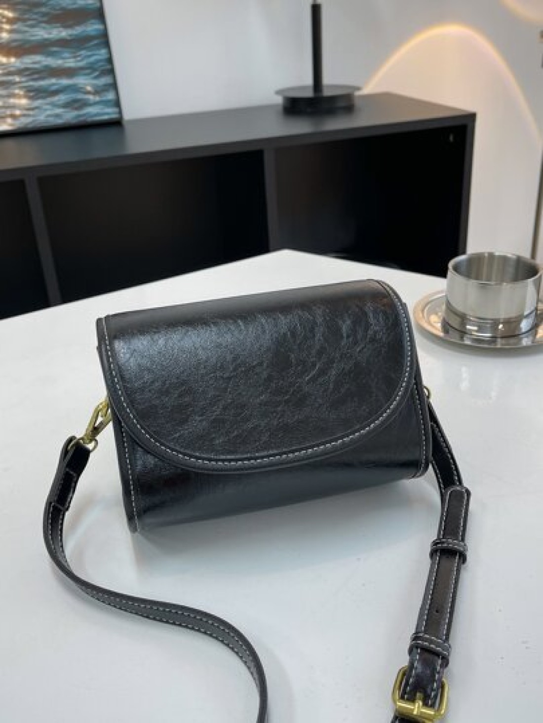 1pc Plain Color PU Flap Mini Shoulder Bag For Men Fashion Versatile Casual Suitable For Everyday Use Travel And Holiday Adjustable Strap Chest Bag Leather Bag Hobo Bag Hip Bag Purse Christmas Thanksgi