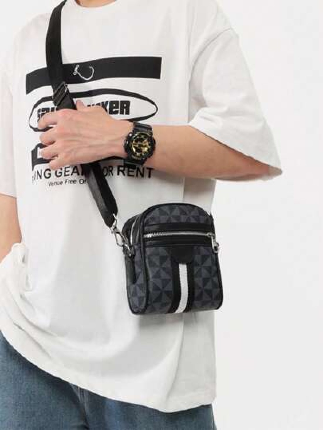 Men s Casual Lightweight Reading Glasses Phone Crossbody Bag Outdoor Shoulder Mini Messenger Bag Suitable For Back To School Father s Day Gift Commute Sling Bag Purse Essentials Business