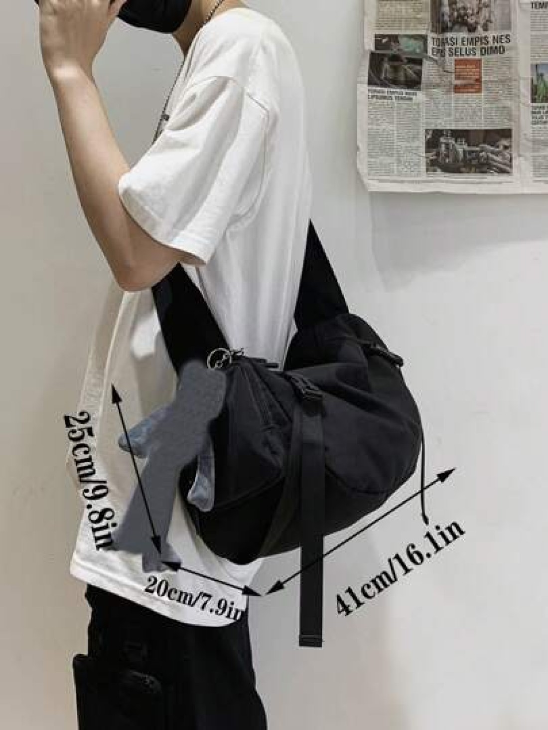 Men s Large Capacity Messenger Bag Waterproof Shoulder Bag Versatile Messenger Bag Student Campus Backpack Suitable For Going Out And Daily Commuting Solid Color Men s Bag Excluding Pendants Bag Chris